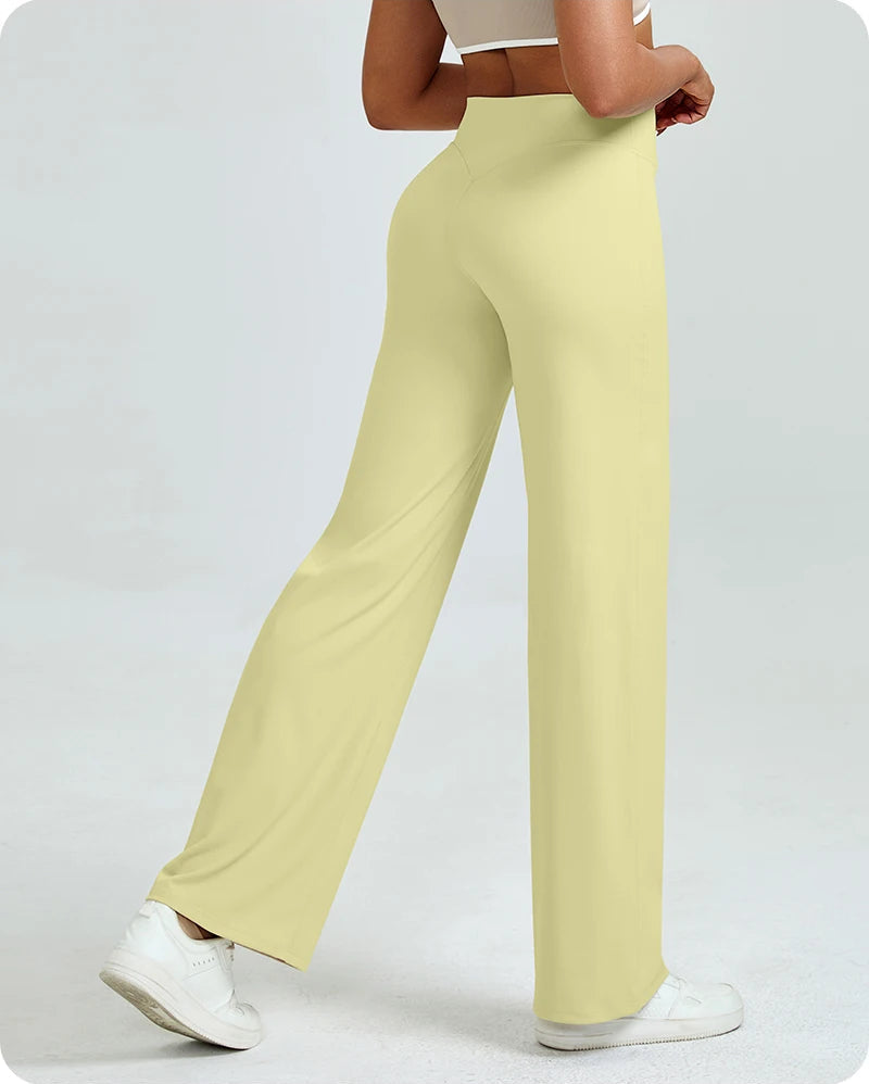 High Waisted Straight Leg Yoga Pants