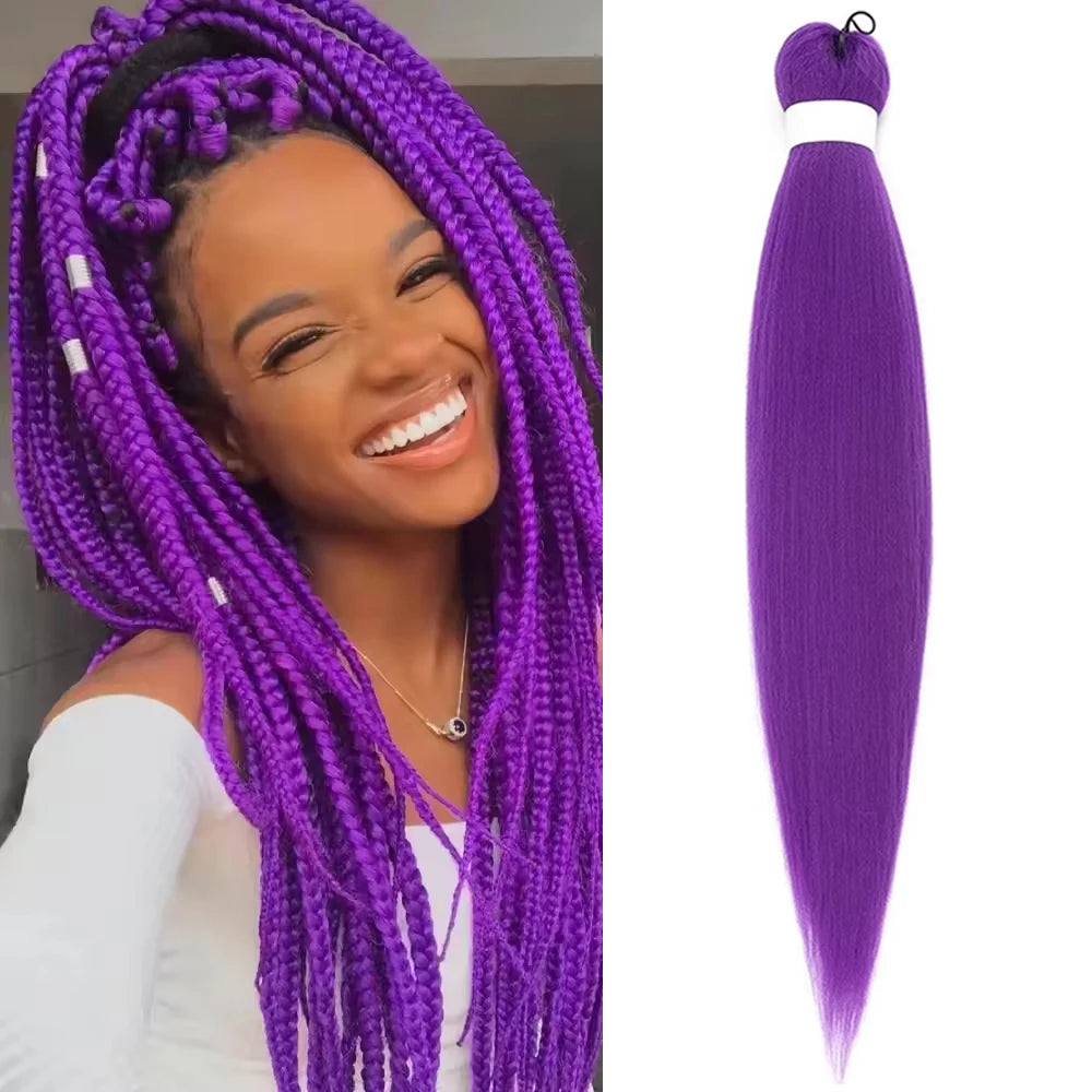 Braiding Hair Pre-stretched Purple Hair Extensions