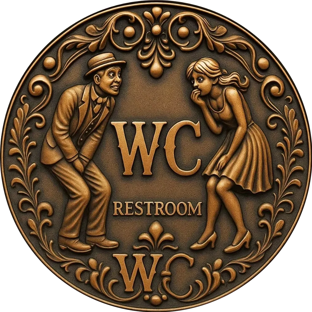 Golden Shower Head Sign  Bathroom Decor