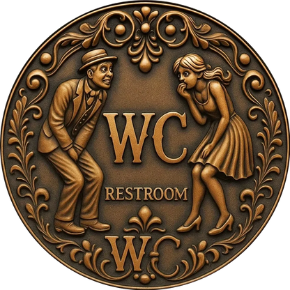 Golden Shower Head Sign  Bathroom Decor