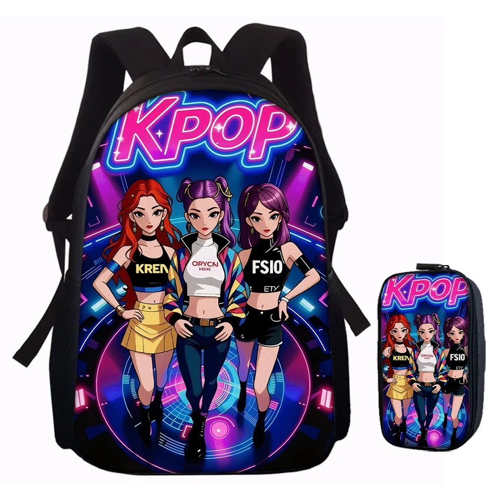 1-5pcs K-POP Group Print Backpack Set Lightweight Daily Large Capacity