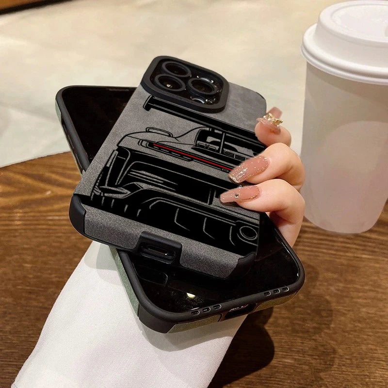 Cool Sports Car Phone Case For iPhone 18 Pro Max Faux Leather Cover