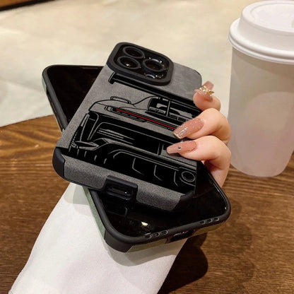 Cool Sports Car Phone Case For iPhone 18 Pro Max Faux Leather Cover