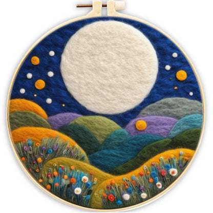 Waterfall Landscape Wool Felting Painting Frame DIY Wool Embroidery Kit