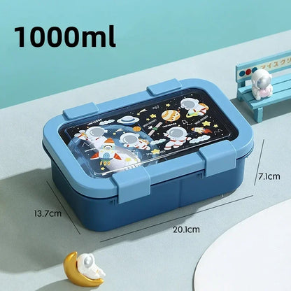 1000/1350ml Cartoon Lunch Box with Soup Bowl Bento Box