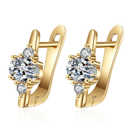 925 Silver Needle Princess Crystal Square Zircon Drop Earrings