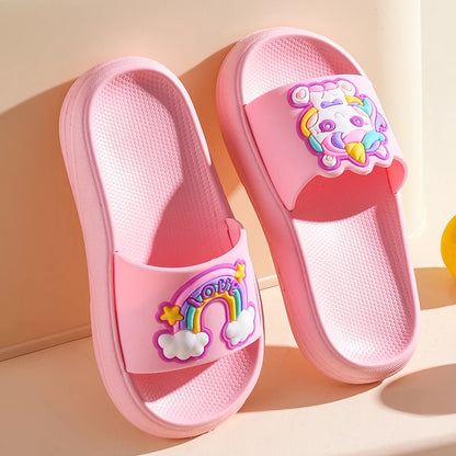 Slippers 2 to 3 4 5 6 7 8 9 10 Years Pink Unicorn Indoor Children's Slippers