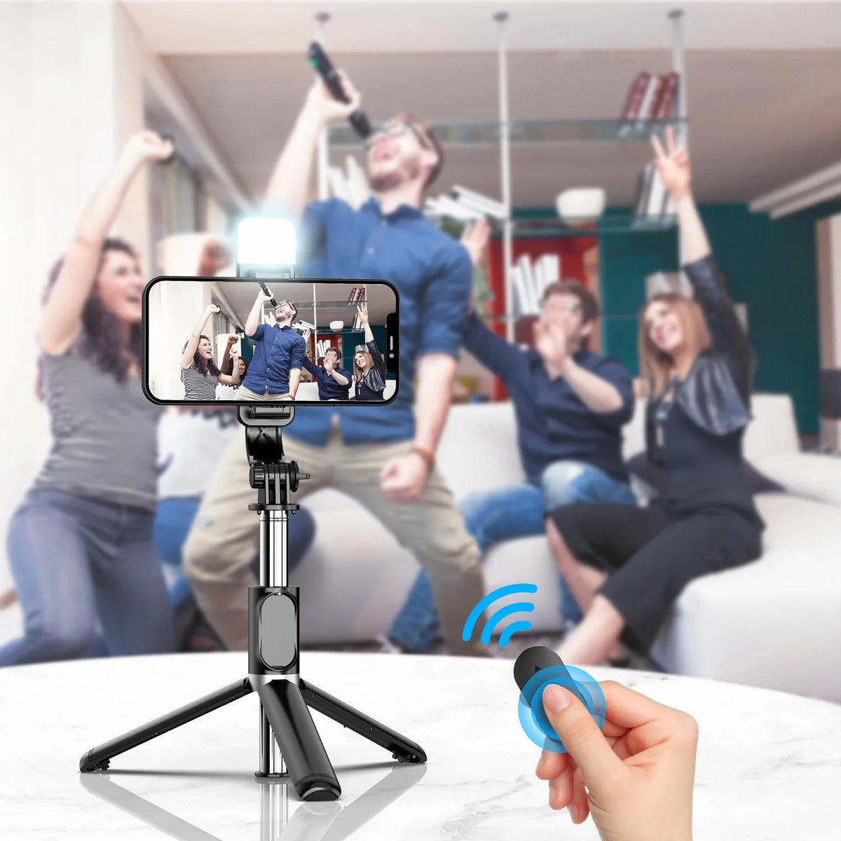 Expandable 3-in-1 Selfie Stick Tripod With Detachable BT Wireless Remote