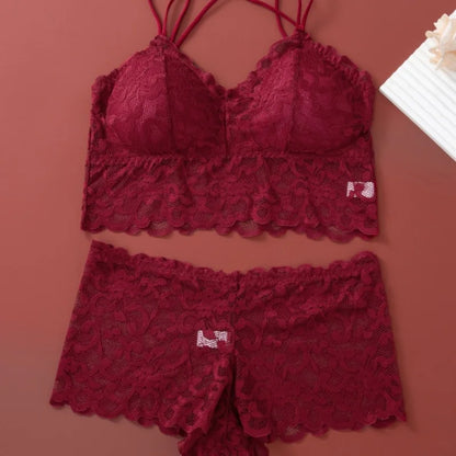 Lace Transparent Ultra-thin Bralette Lingerie Set