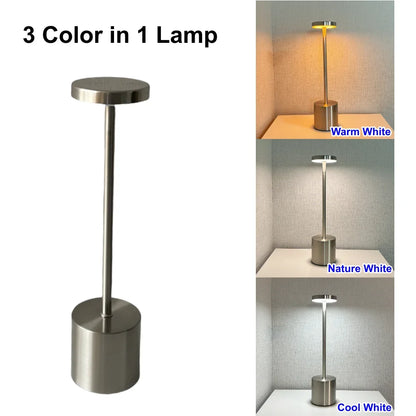 Rechargeable Alloy Cordless LED Table Lamp