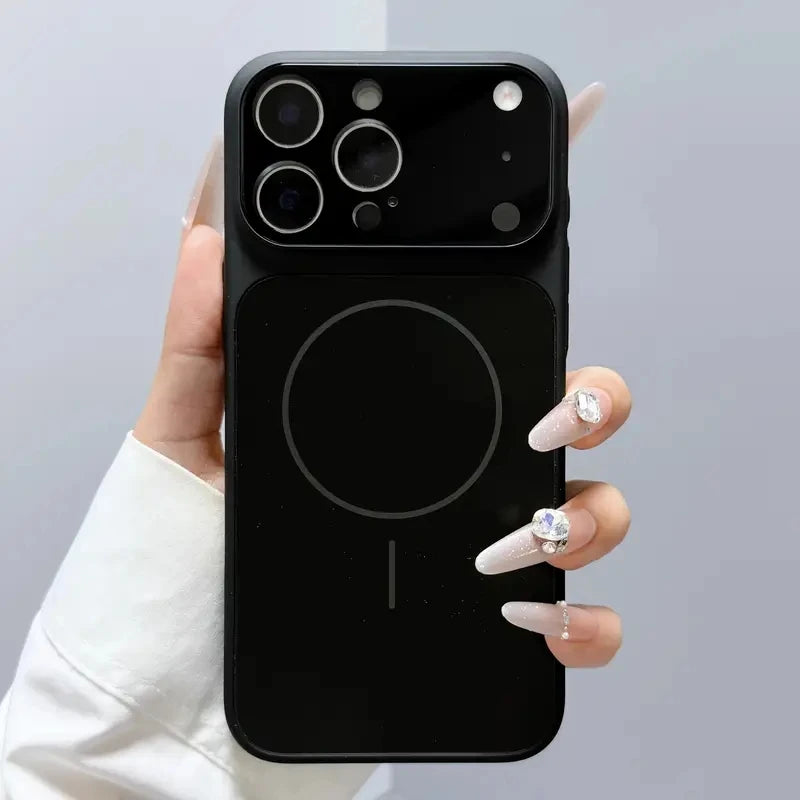 Original Nano Frosted Glass For Magsafe Wireless Charging Phone Case For iPhone  Magnetic Cover