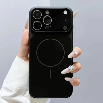 Original Nano Frosted Glass For Magsafe Wireless Charging Phone Case For iPhone  Magnetic Cover