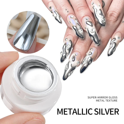 Metallic Painting Gel Chrome Gold Silver Mirror Effect Nail Polish