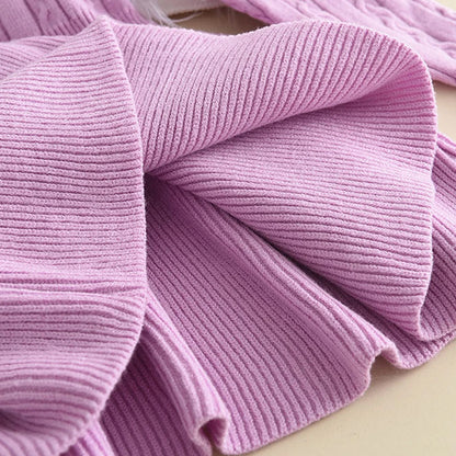 Winter Knitting Wool Long Sleeve Autumn Girls Ruffle Dress