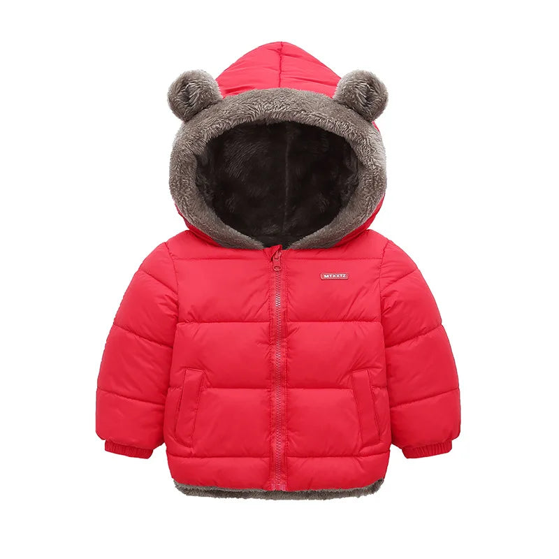 Boys Girls Thick Winter Kids Padded Fleece Warm Cashmere Snowsuit Coats