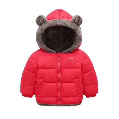 Boys Girls Thick Winter Kids Padded Fleece Warm Cashmere Snowsuit Coats