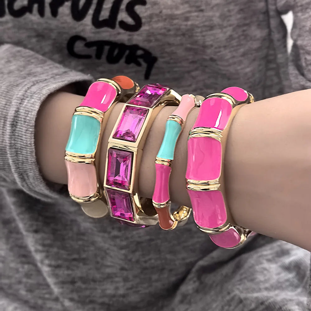 Hip Hop Drip Oil Cuff Geometric Bracelet
