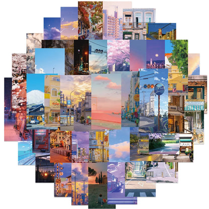 10/30/55pcs Cute INS Style Art Street View Stickers
