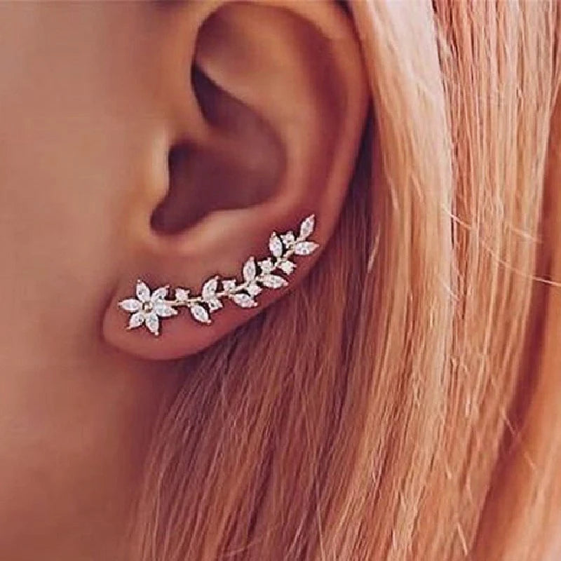 Huitan Aesthetic Flower Stud Earrings