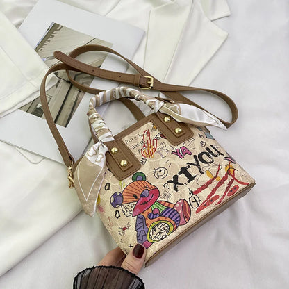 Painted Graffiti Artistic Crossbody Adjustable Shoulder Strap Bag
