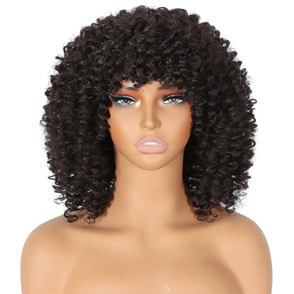 Blonde Curly Short Afro Kinky Curly Wigs