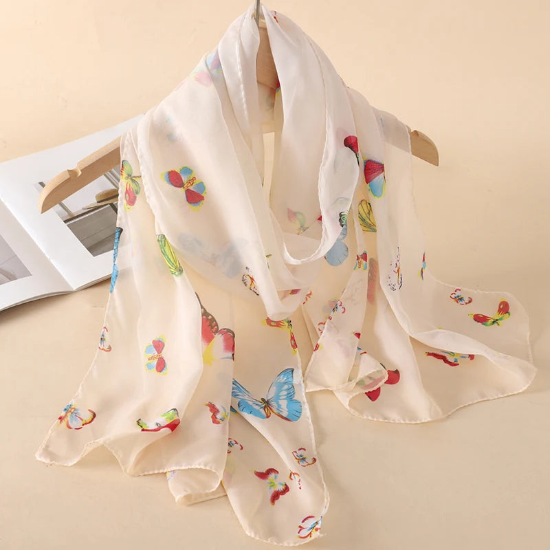 Chiffon Long Silk Scarf Turban