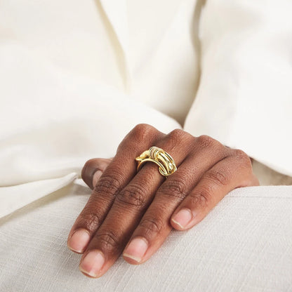 DANA Zirconia Gold Plated Rings Set