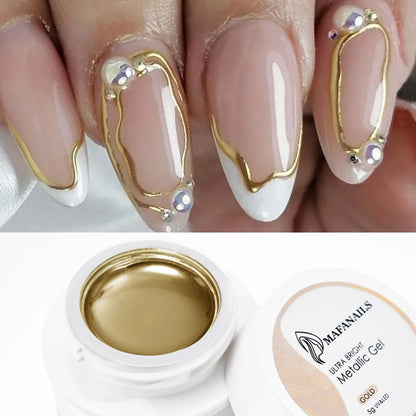 Metallic Painting Gel Chrome Gold Silver Mirror Effect Nail Polish