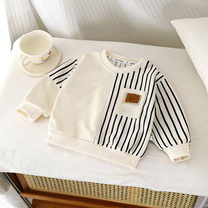 Spring Round Neck Long Sleeve Sweater Hoodie Set