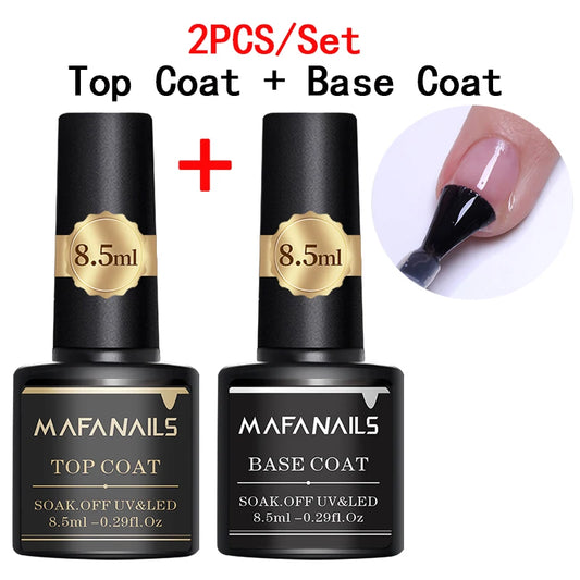 1/2pcs Nail Base Coat&Top Coat Gel Polish Sets 8.5ml Nail Varnish Rubber