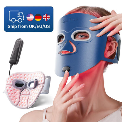 LED Mask Infrared Red Light Wrinkle Reduction Blue Light Acne Treatment Skin Care