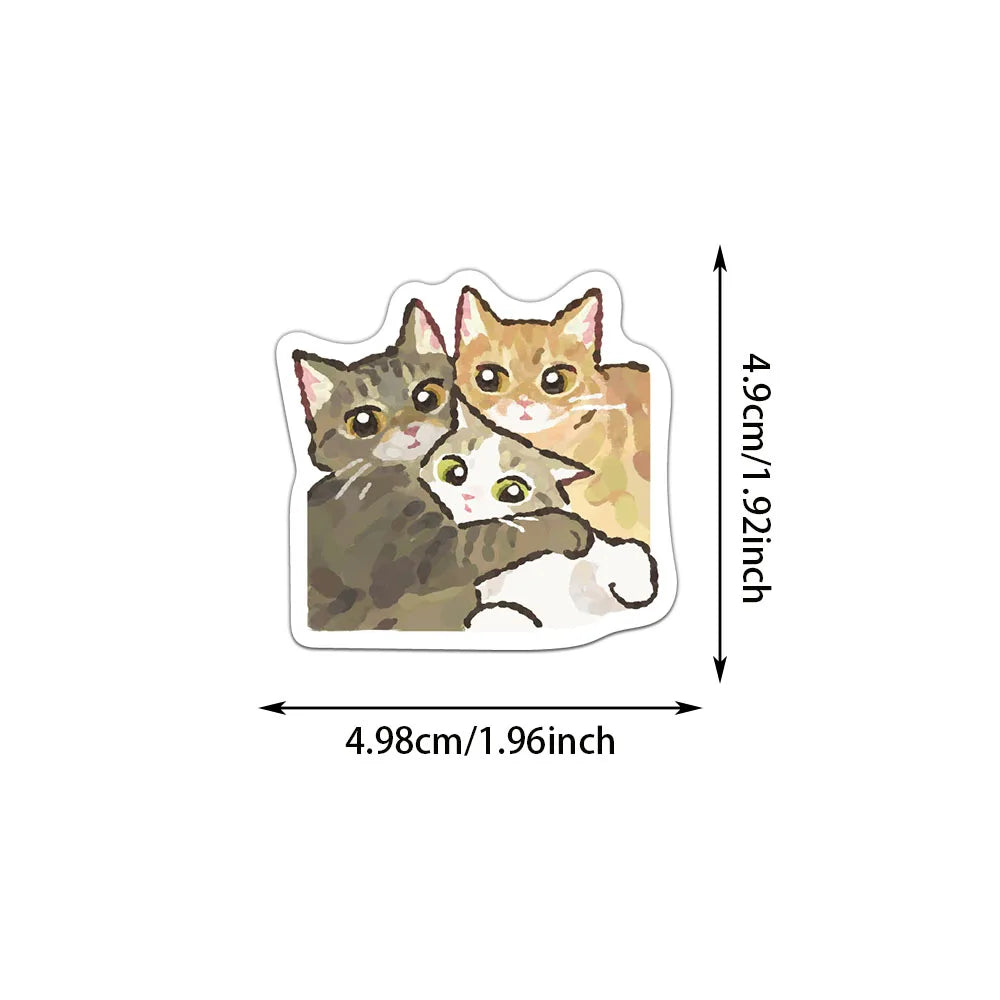 77PCS Cartoon Cat Stickers Exquisite Animal Waterproof Stickers