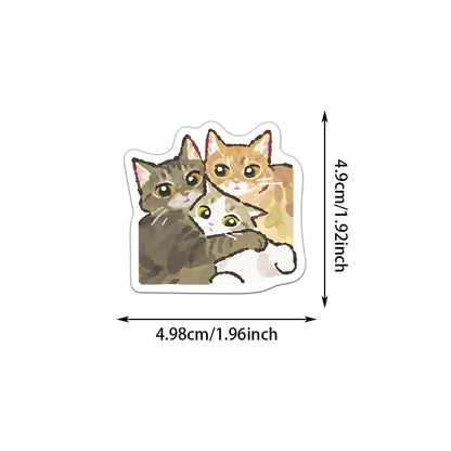 77PCS Cartoon Cat Stickers Exquisite Animal Waterproof Stickers