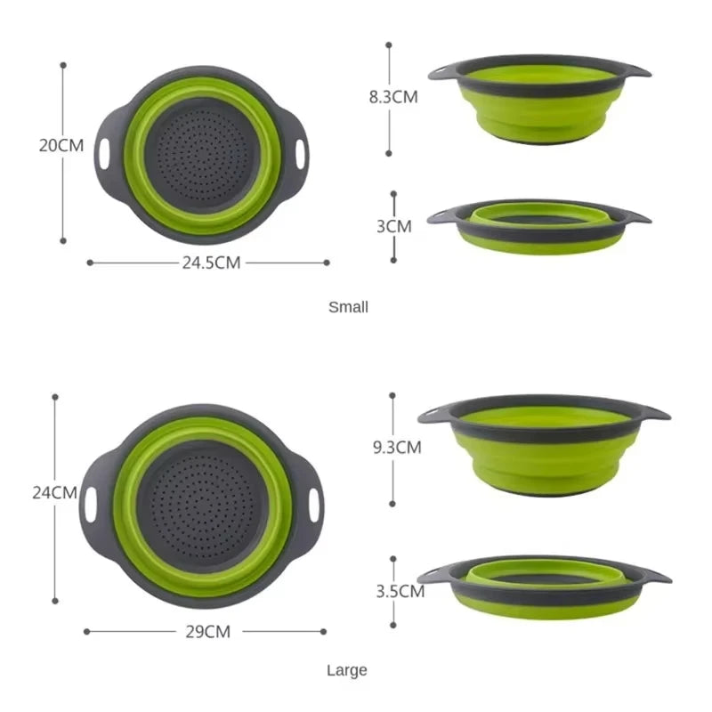 Silicone cleaning and drainage basket