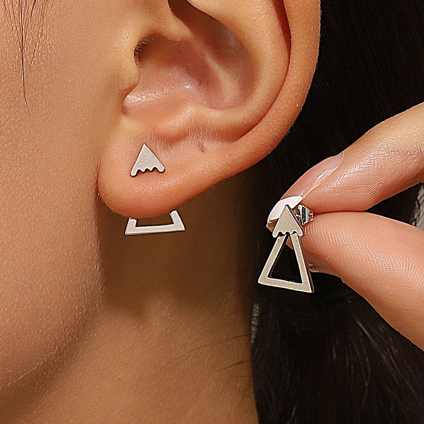 DANA Geometric Square Triangles Stud Earrings