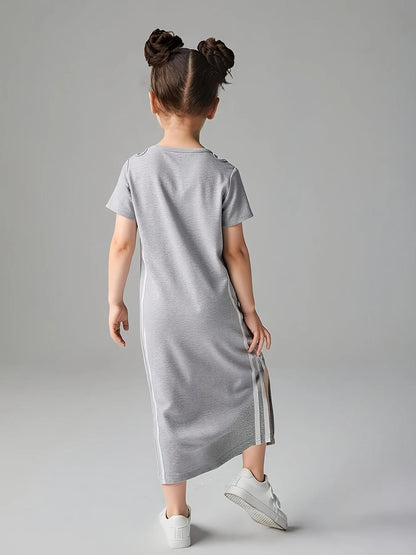 Comfy Casual Soft Breathable Short Sleeve Stripe Midi Dress
