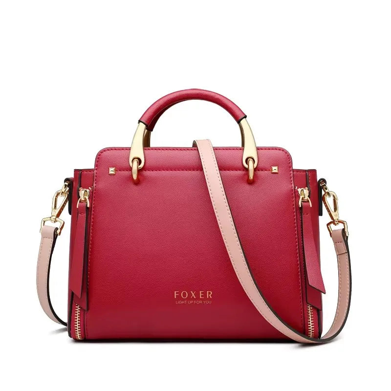 Split Leather Shoulder Elegant Large Tote Bag