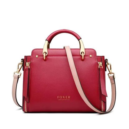 Split Leather Shoulder Elegant Large Tote Bag