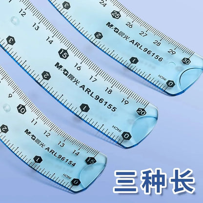 15/20/30 cm Transparent Soft Folding Straight Ruler