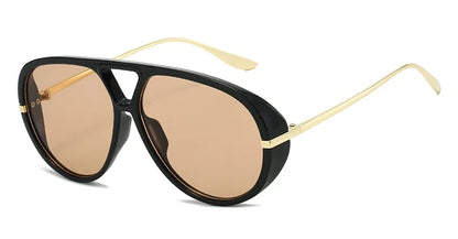 Oversized Punk Metal Double Bridge Sunglasses