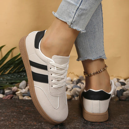 Casual Lace Up Flats Tennis  Walking Sneakers