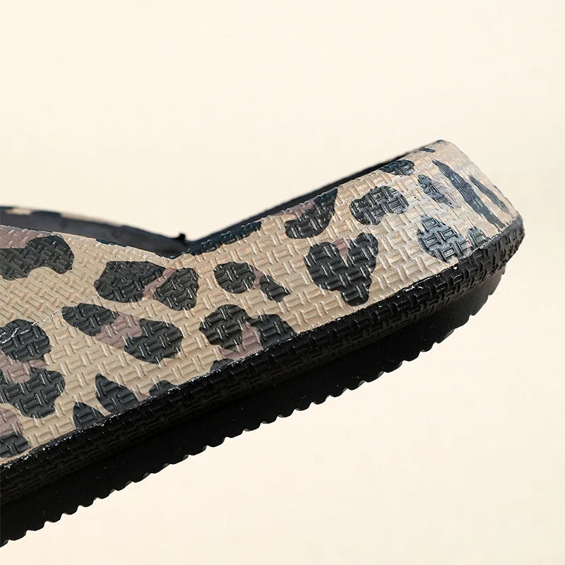 Flip-Flop Leopard Soft Thick-Soled Slippers