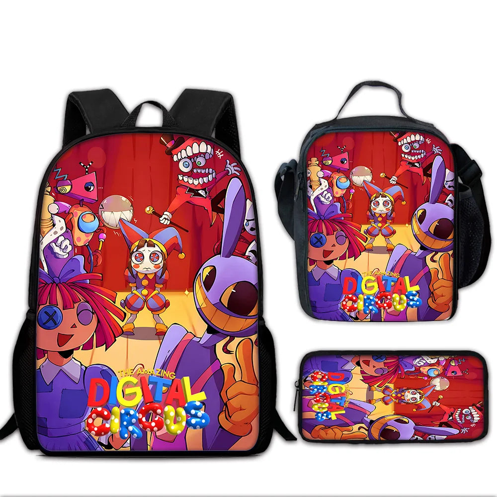 Cartoon A-AmazingS DigitalS Circus Child School Backpack Set