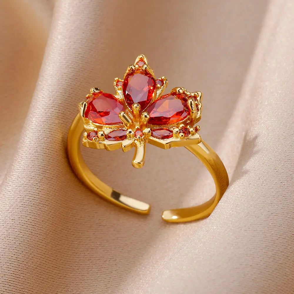 DANA Zircon Leaf Rings