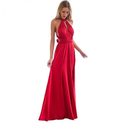 Multi-worn V-neck Vestidos De Fiesta Long Sexy Maxi Dress