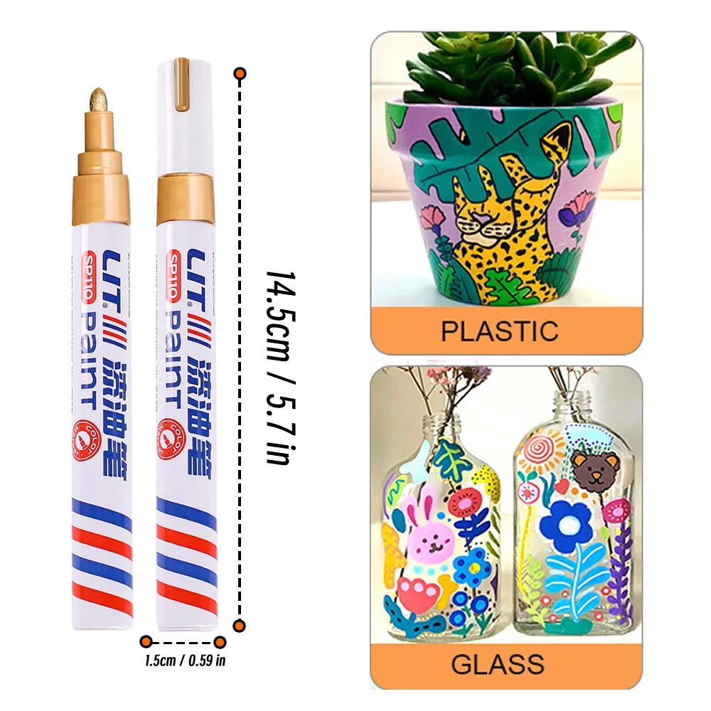 3mm 10p Colorful 8 Colors Permanent Paint Marker Waterproof