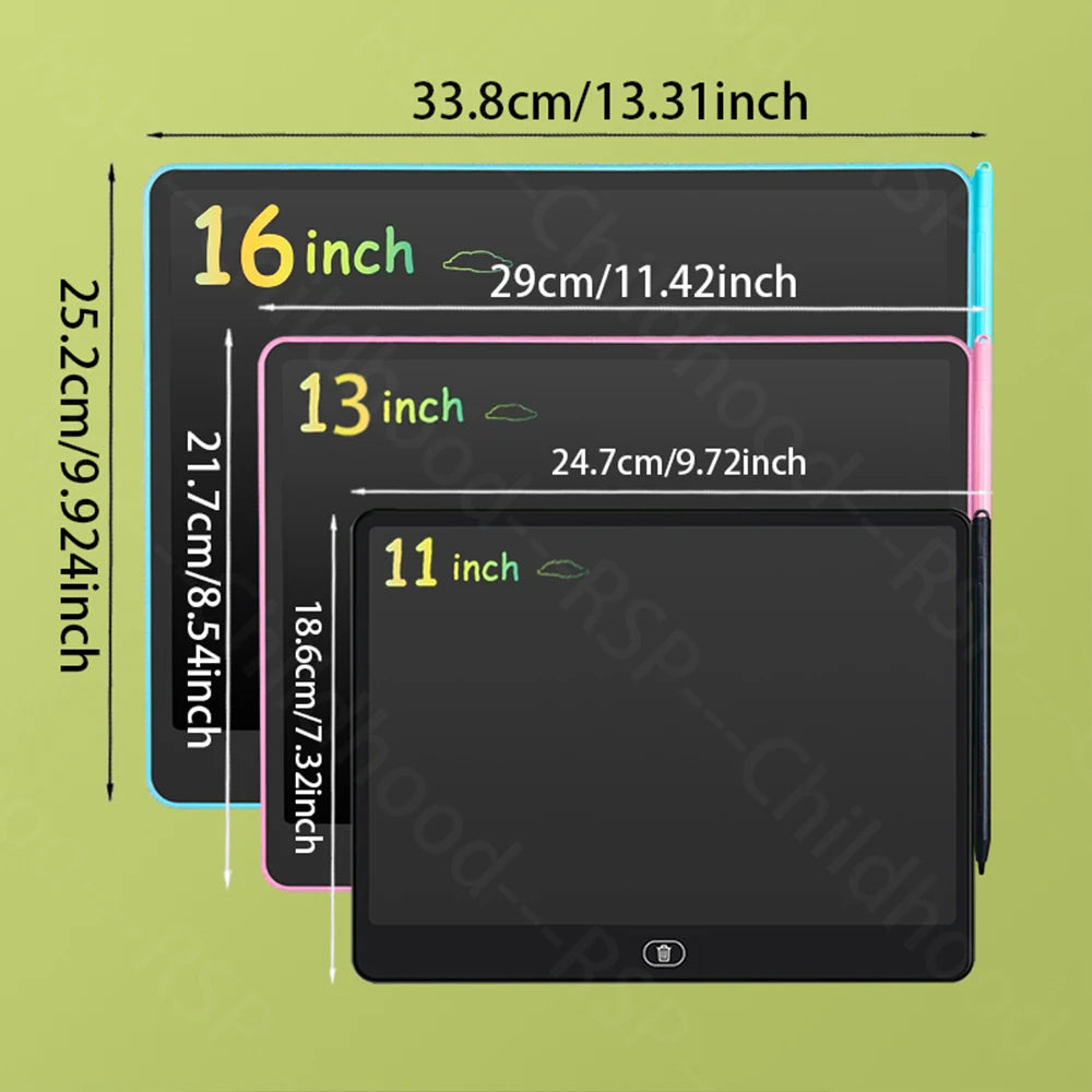 8/11/13/16 Inch LCD Drawing tablet Writing Board Kids