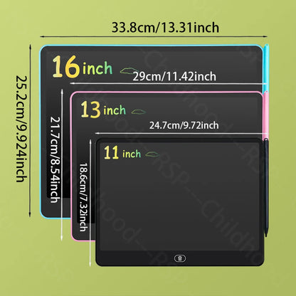 8/11/13/16 Inch LCD Drawing tablet Writing Board Kids
