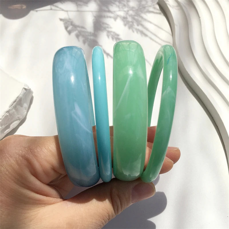 4-Piece Marble Acrylic Resin Bracelet