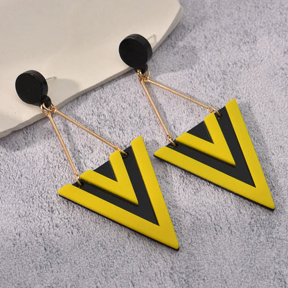Triangle Long Dangle Geometric Earrings
